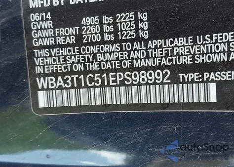 2014 BMW 428I xDrive from USA, damaged, VIN WBA3T1C51EPS98992
